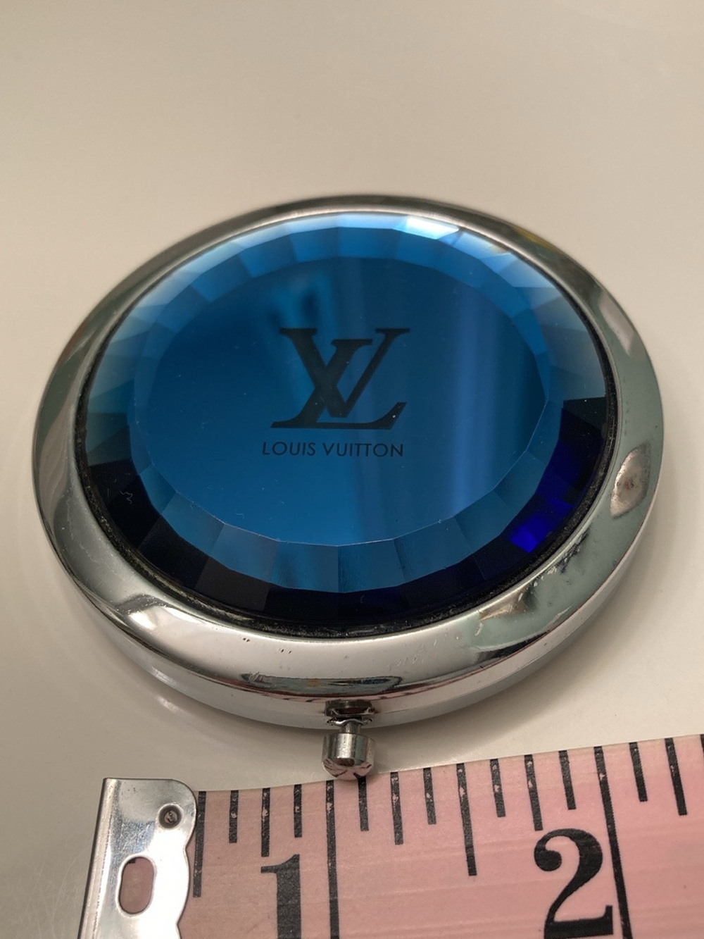 Louis Vuitton Blue Faceted Compact Mirror